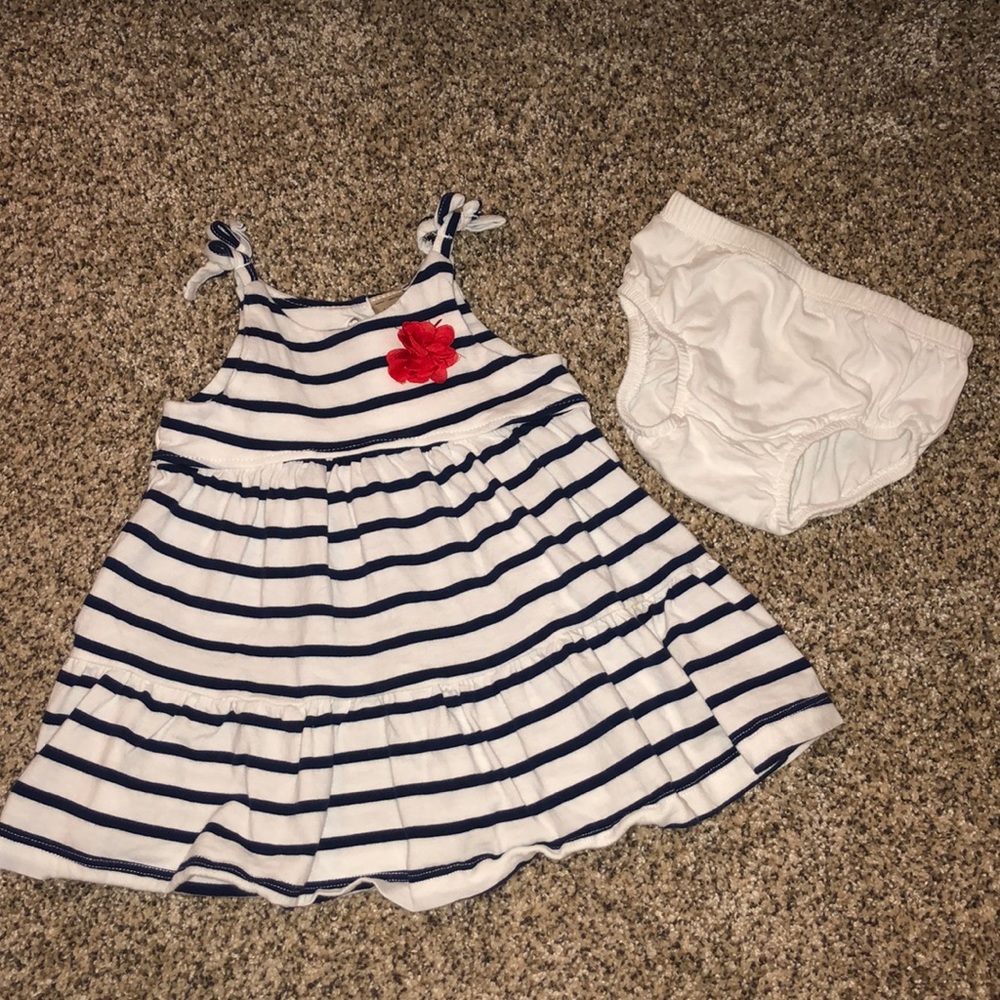 OshKosh baby girl 3-6M striped sundress & bloomers